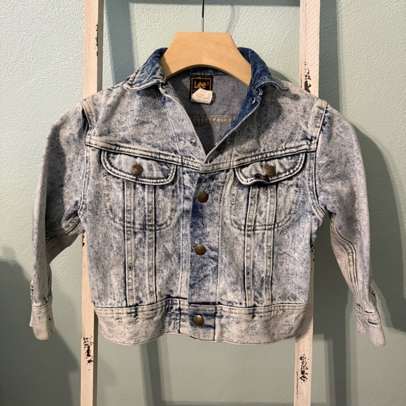 Lee Other - Vintage Lee Kids Light Acid-Wash Denim Jacket - Blue/White Size 6